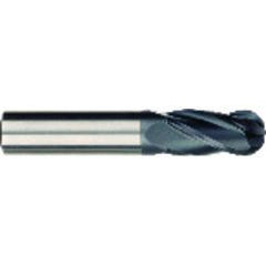 7/16 x 7/16 x 1 x 2-3/4 OAL 4 Flute Ball Nose Carbide End Mill - Round Shank-AlCrN Coated - Makers Industrial Supply