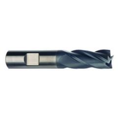 1/2 Dia. x 3 Overall Length 4-Flute .060 C/R Solid Carbide SE End Mill-Round Shank-Center Cut-AlTiN - Makers Industrial Supply