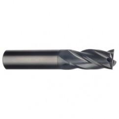 3/8 Dia. x 3 Overall Length 4-Flute Square End Solid Carbide SE End Mill-Round Shank-Center Cut-TiCN - Makers Industrial Supply