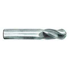 1/2" Dia. - 6" OAL - Ball Nose-TiCN Std Lgth Solid SE Carbide End Mill - 4 FL - Makers Industrial Supply