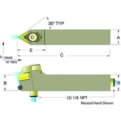 ADTENN12-4B 3/4 x 3/4" Neutral Toolholder - Makers Industrial Supply