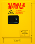 4 Gallon - All Welded - FM Approved - Flammable Safety Cabinet - Manual Doors - 1 Shelf - Safety Yellow - Makers Industrial Supply