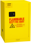 12 Gallon - All Welded - FM Approved - Flammable Safety Cabinet - Manual Doors - 1 Shelf - Safety Yellow - Makers Industrial Supply