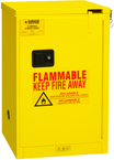 12 Gallon - All Welded - FM Approved - Flammable Safety Cabinet - Self-closing Doors - 1 Shelf - Safety Yellow - Makers Industrial Supply