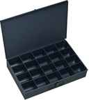18 x 12 x 3'' - 20 Compartment Steel Boxes - Makers Industrial Supply