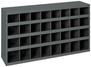 9" Deep Bin - Steel - Cabinet - 32 opening bin - for small part storage - Gray - Makers Industrial Supply