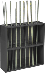 24-1/8 x 6-7/8 x 24'' - 18 Opening Threaded Rod Rack - Makers Industrial Supply