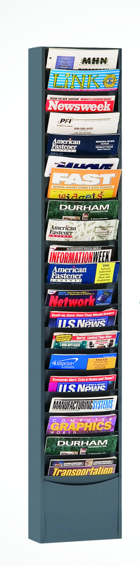 9-3/4 x 4-1/8 x 58'' - 20 Pocket Literature Rack - Makers Industrial Supply