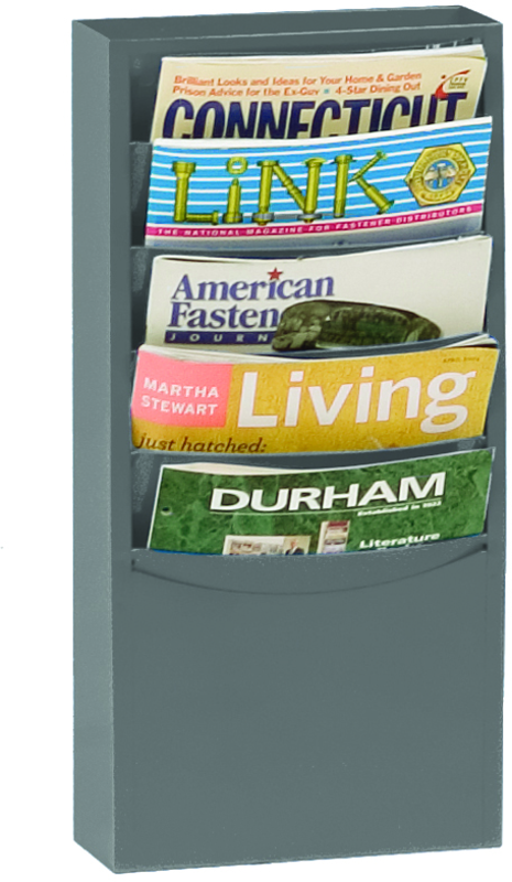 9-3/4 x 4-1/8 x 20-1/4'' - 5 Pocket Literature Rack - Makers Industrial Supply