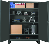 36"W - 12 Gauge - Lockable Cabinet - 4 Adjustable Shelves - Recessed Door Style - Gray - Makers Industrial Supply