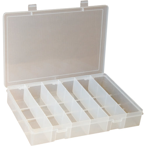 6 COMPARTMENT BOX CLEAR - Makers Industrial Supply