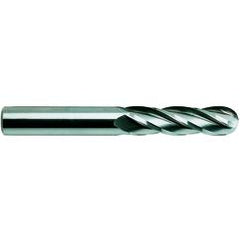 1/4 X 1/4 X 1-1/8 X 3 4Fl Long. SE Ball . CBD TiAlN-Futura Coated EM - - Makers Industrial Supply