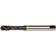 M18x2.5 HSS-E PM 4 Flute 6H 40 Degree Yellow Shark Machine Tap Spiral Flute-TiAlN/Top E-code # E624M18 - Exact Industrial Supply