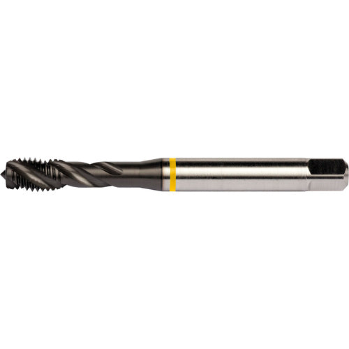 M10x1.25 HSS-E PM 3 Flute 6H 40 Degree Yellow Shark Machine Tap Spiral Flute-TiAlN/Top E-code # E764M10X1.25 - Exact Industrial Supply