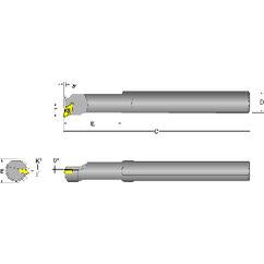 S12S-SDUCL-3 Left Hand 3/4 Shank Indexable Boring Bar - Makers Industrial Supply