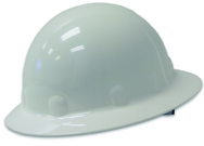 White Hard Hat with Brim - 8 Pt Ratchet - Makers Industrial Supply