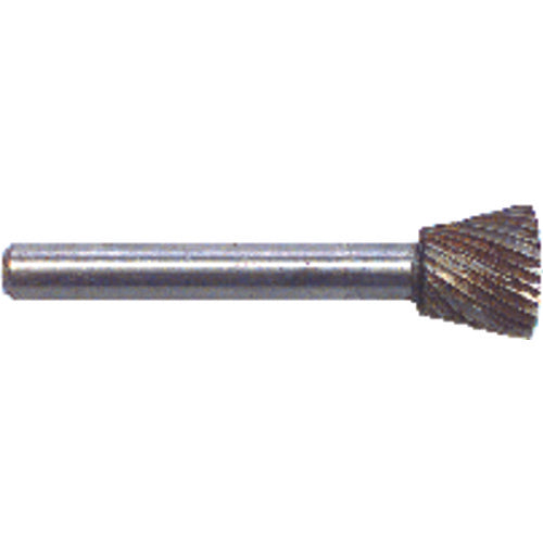 1/2 × 1/2 × 1/4″ SH Inverted Cone Shape - HSS - Burr - Makers Industrial Supply