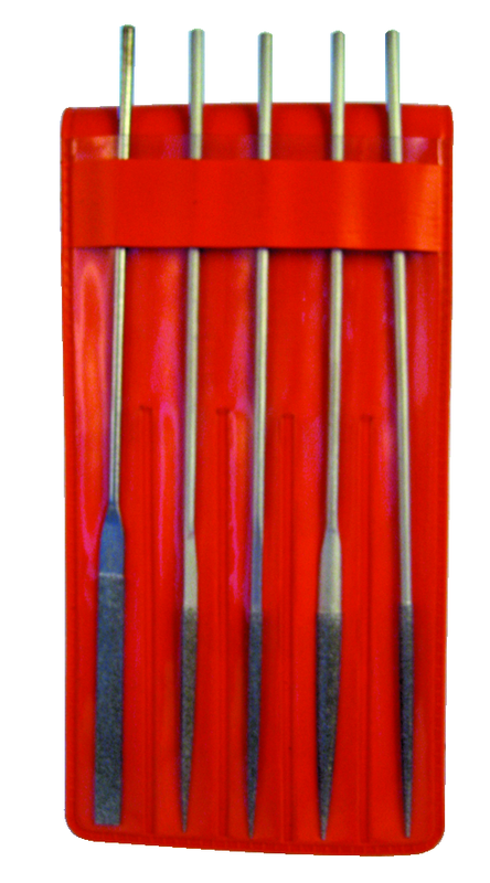 5 Pc. 2" Diamond Length - 5-1/2" OAL - Med Grit - Mini Diamond File Set - Makers Industrial Supply