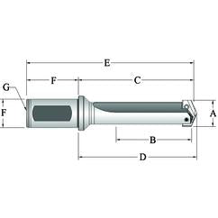 24020S-125F Flanged T-A® Spade Blade Holder - Straight Flute- Series 2 - Makers Industrial Supply