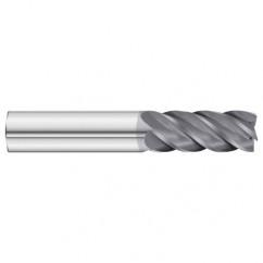 1/2 x 1/2 x 1-1/4 x 3 OAL .030 C/R 5 Flute Carbide End Mill - Round Shank-AlCrN Coated - Makers Industrial Supply