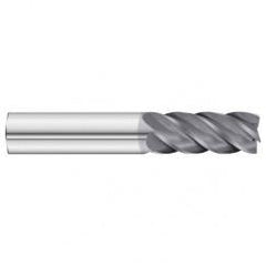 1/2 x 1/2 x 1-1/4 x 3 OAL Square 5 Flute Carbide End Mill - Round Shank-AlCrN Coated - Makers Industrial Supply