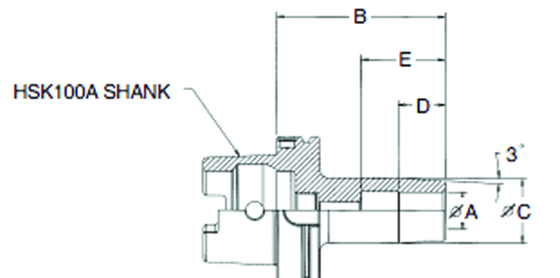 1/2" HSK100A Shrink Fit Toolholder - 3.94" Gauge Length - Makers Industrial Supply