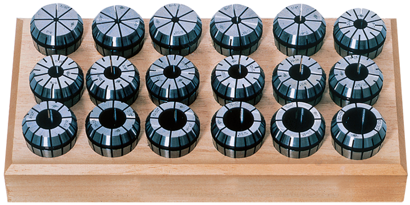 10 Pc. Collet Set - .5mm- 10mm ER16 Style - Round Opening - Makers Industrial Supply