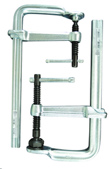 Economy L Clamp - 20" Capacity - 5-1/2" Throat Depth - Heavy Duty Pad - Profiled Rail, Spatter resistant spindle - Makers Industrial Supply