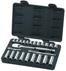 24PC 3/8 DR METRIC SKT SET STD/DEEP - Makers Industrial Supply