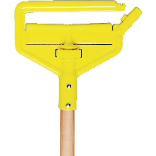 Invader - Side Gate Wet Mop Handle, Large Yellow Plastic Head, Hardwood Handle - Should be used with 5″ headband mops - Makers Industrial Supply