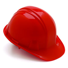 4 Point Ratchet Hard Hat, Red - Makers Industrial Supply