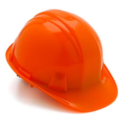 4 Point Ratchet Hard Hat, Orange - Makers Industrial Supply