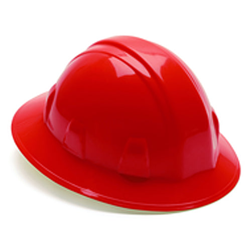 Hard Hat - Red Full Brim 4 Point Ratchet Style - Makers Industrial Supply