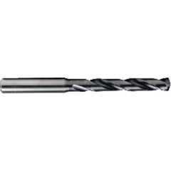 13.4 mm Dia. × 5.7 mm Shank × 77 mm Flute Length × 124 mm OAL, 5xD, TiAlN, 2xD Flute, H6 Solid Carbide Drill - Exact Industrial Supply