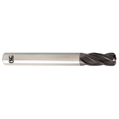 ‎1/8″ Dia. × 1/8″ Shank × 1/2″ DOC × 1-1/2″ OAL, Carbide, TiAlN, 4 Flute, Corner Radius, Solid End Mill - Makers Industrial Supply