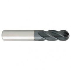 1/2" Dia. - 3" OAL - Carbide - Ball End HP End Mill-4 FL - Makers Industrial Supply