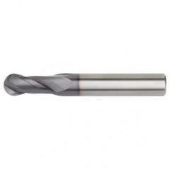 1/4x1/4x3/4x2-1/2 Ball Nose 2FL Carbide End Mill-Round Shank-TiAlN - Makers Industrial Supply