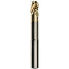 1 x 1 x 1-1/4 x 7 w/4-3/8 Reach Ball Nose 3 Flute Carbide M223N Streaker End Mill-ZrN - Makers Industrial Supply