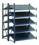 50 x 48 x 78" - Welded Frame Double Inverted Tilt Shelving Add-On Unit (Gray) - Makers Industrial Supply