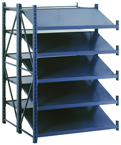 50 x 50 x 78" - Welded Frame Double Straight/Tilt Shelving Add-On Unit (Gray) - Makers Industrial Supply