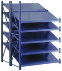 50 x 48 x 78" - Welded Frame Double Tilt Shelving Add-On Unit (Gray) - Makers Industrial Supply