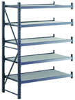 50 x 26 x 78" - Welded Frame Single Straight Shelving Add-On Unit (Gray) - Makers Industrial Supply