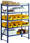 52 x 26 x 78" - Welded Frame Single Straight Shelving Starter Unit (Gray) - Makers Industrial Supply