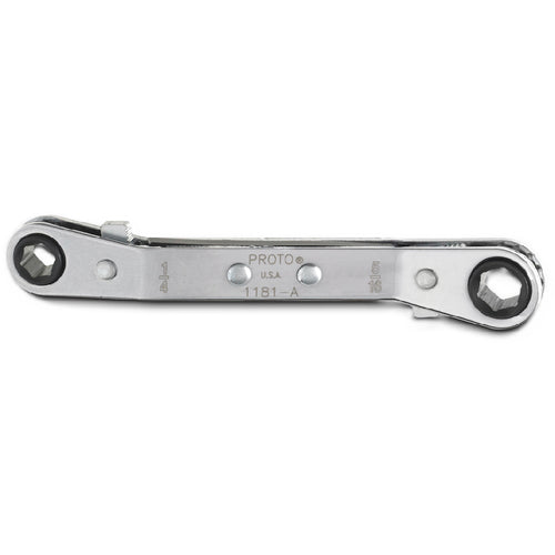 ‎Proto Offset Double Box Reversible Ratcheting Wrench 1/4″ × 5/16″ - 6 Point - Makers Industrial Supply