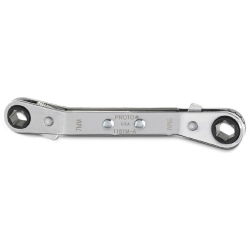 ‎Proto Offset Double Box Reversible Ratcheting Wrench 7 × 8 mm - 6 Point - Makers Industrial Supply