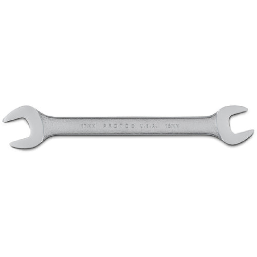 Proto Satin Open-End Wrench - 16 mm × 17 mm - Makers Industrial Supply