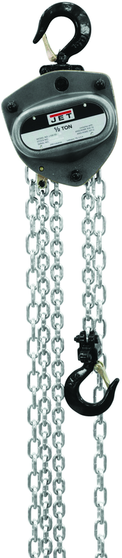 L-100-50WO-15, 1/2 Ton Hand Chain Hoist with 15' Lift & Overload Protection - Makers Industrial Supply