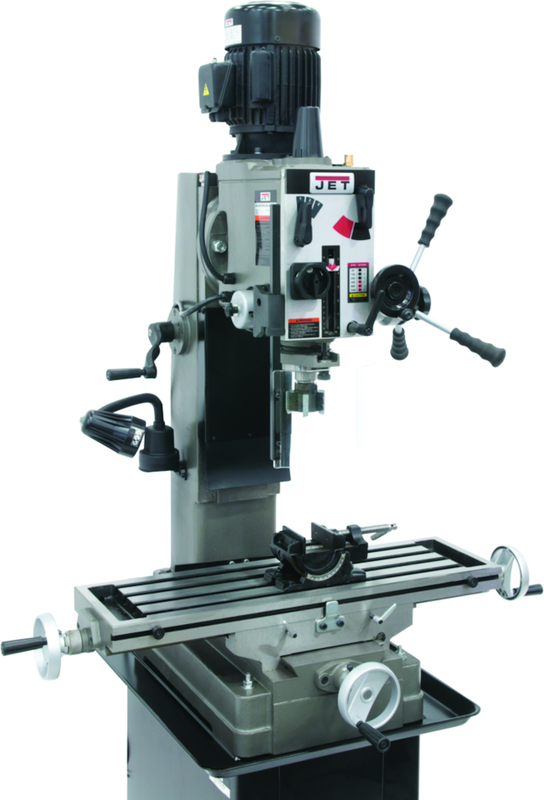 JMD-45GH Geared Head Square Column Mill Drill with Newall DP500 2-Axis DRO - Makers Industrial Supply