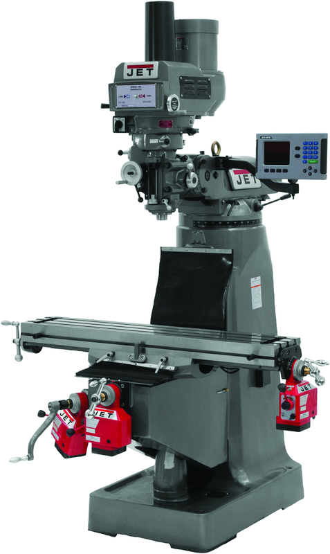 JTM-4VS Mill With 3-Axis ACU-RITE 200S DRO (Quill), X, Y and Z-Axis Powerfeeds With Power Drawbar - Makers Industrial Supply