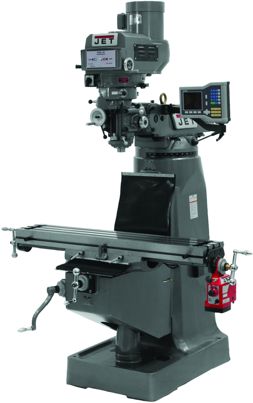 JTM-4VS Mill With ACU-RITE VUE DRO With X-Axis Powerfeed and 6" Riser Block - Makers Industrial Supply